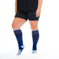 Chief Miller Compression Socks>Over-the-Calf>Marathon>Wide-Calf Marathon Wide-Calf, Navy Blue Lines Apparel