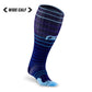 Chief Miller Compression Socks>Over-the-Calf>Marathon>Wide-Calf Marathon Wide-Calf, Navy Blue Lines Apparel