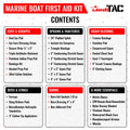 Marine boat first aid kit contents in lightweight black case for first responders and firefighters