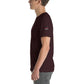 Maroon short-sleeve t-shirt with flag emblem, part of Engine 19 collection