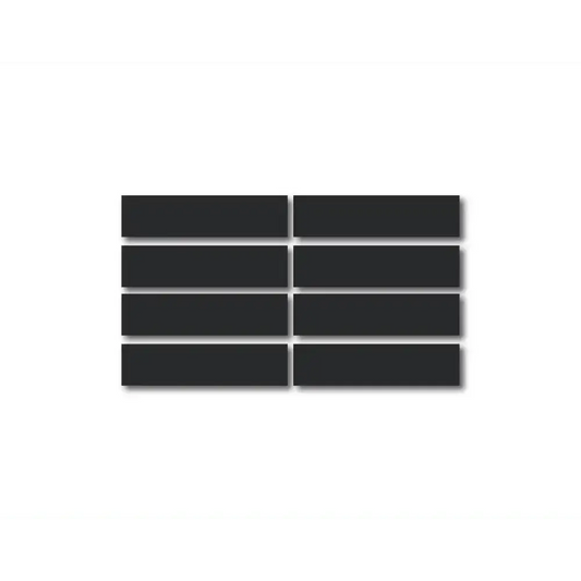 Matte Black Reflective Helmet Bar 8 Pack with eight black rectangular bars in rows