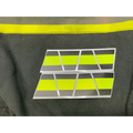 Reflective neon yellow and gray stripes on the Matte Black with Matte Fluorescent Yellow Line Helmet