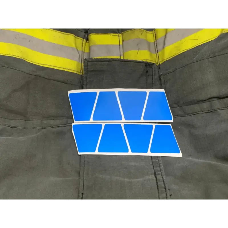 Blue reflective triangular segments on dark fabric, highlighting Matte Blue Reflective Helmet