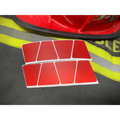 Red reflective stickers with rounded corners for Matte Red Reflective Helmet 8 Pack