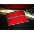Eight matte red reflective stickers with rounded corners for Red Reflective Helmet
