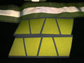 Green foam panels with gray lines in geometric pattern for MATTE RETRO FLUORESCENT YELLOW REFLECTIVE HELMET
