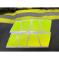 Neon yellow reflective safety strips with white lines on Matte Retro Fluorescent Yellow Reflective Helmet