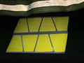 Yellow reflective safety strips in a geometric pattern on Matte Retro Fluorescent Helmet