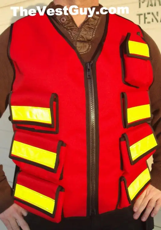 Red Medic 7 Vest with Reflective for first responders, featuring multiple pockets