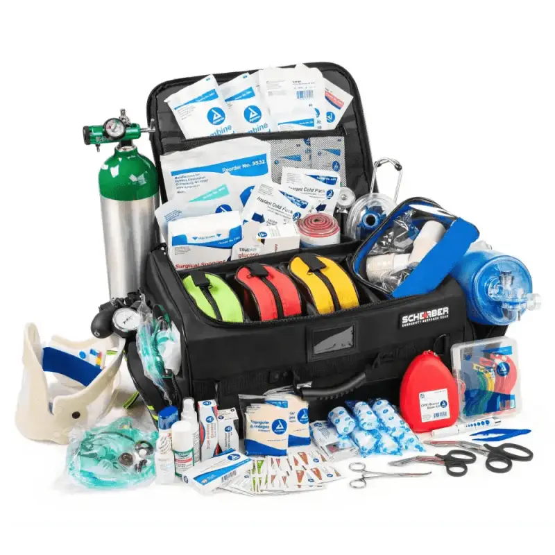 Scherber Ultimate First Responder Trauma Kit O2 - Fully Stocked with emergency supplies