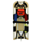 Medical backboard with straps and head immobilizer blocks featuring internal LED lights