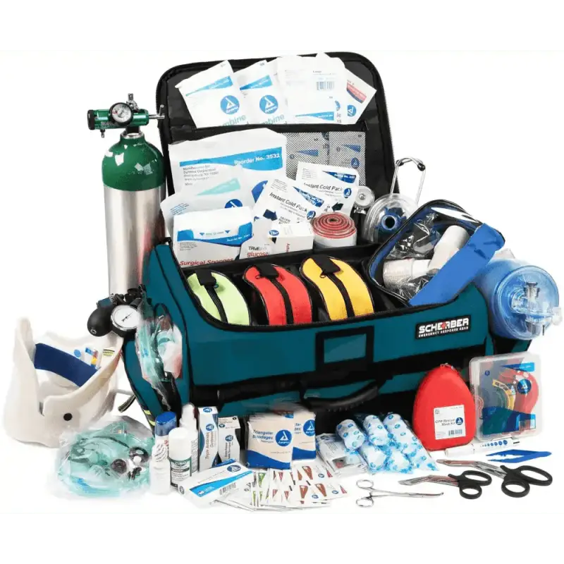 Scherber Ultimate First Responder Trauma Kit O2 fully stocked with first aid supplies