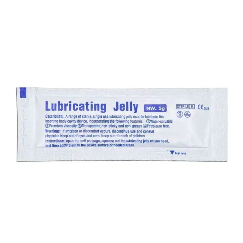 Medical lubricating jelly packet in Nasopharyngeal Airway Kit for airway management