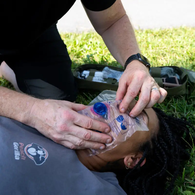 Medical professional using The First Responder IFAK Kit to apply oxygen mask