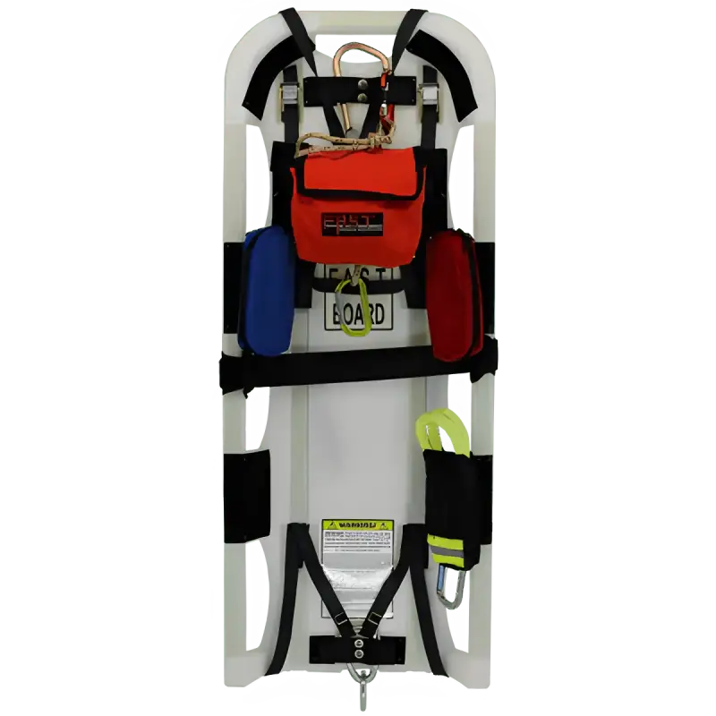 Medical rescue backboard with straps and head stabilizers, FAST Board w Internal LED Lights