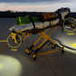 Medical stretcher gurney with yellow safety rails for Manual Cot Lighting system