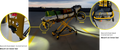 Medical stretcher gurney with yellow safety rails for Manual Cot Lighting system