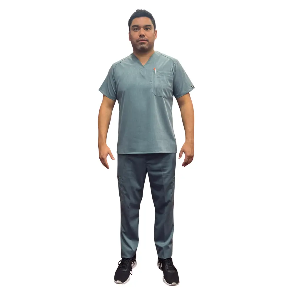 Men’s 6 Pocket Soft Stretch Uniform Scrubs - Style ST101 - Emerald / Small - Men’s Scrubs Sets