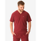 Men’s Double-Pocket Scrub Top - Bold Burgundy / XS - Men’s Scrub Top