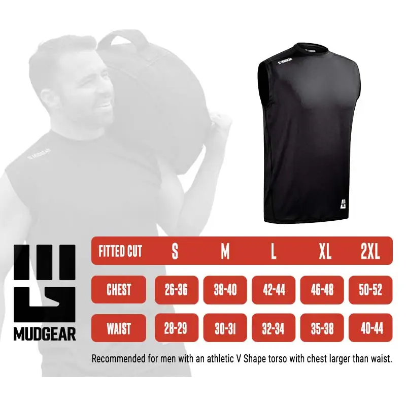 Men’s Fitted Performance Shirt VX - Sleeveless (Black) - Inventory