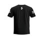 Black Men’s Gym Tee Compellence with White Logo and American Flag Patch on Sleeves