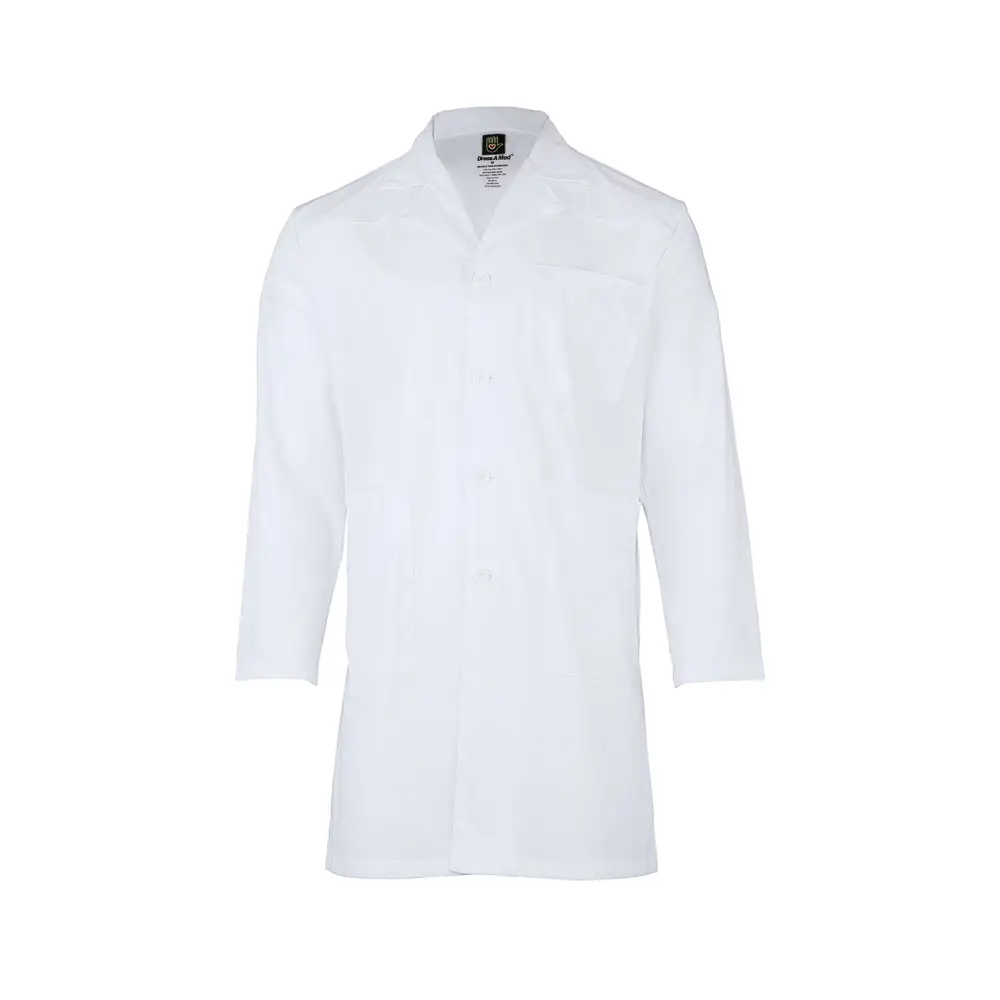 Men’s Multi-Pocket Long Lab Coat Medical Uniform - Lab Coats