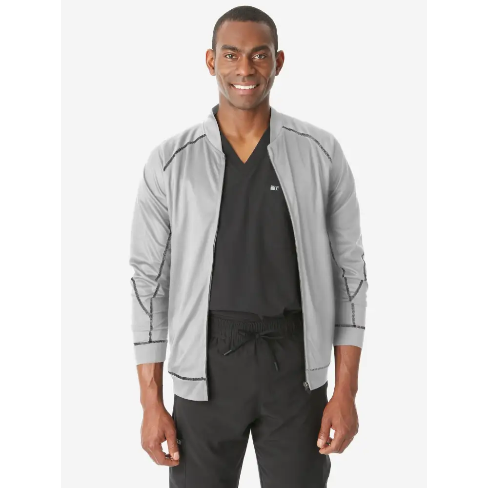 Men’s Scrub Jacket - Titanium Gray / XS - Men’s Scrub Top