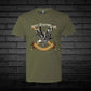 Olive green cigar coffee shirt with First Responders eagle design and banner artwork