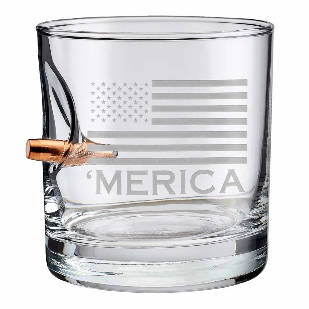 Chief Miller Handmade Glass 'Merica Rocks Glass - 11oz Apparel