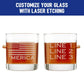 Customizable 11oz Merica Rocks Glass with American flag and text design for whiskey lovers