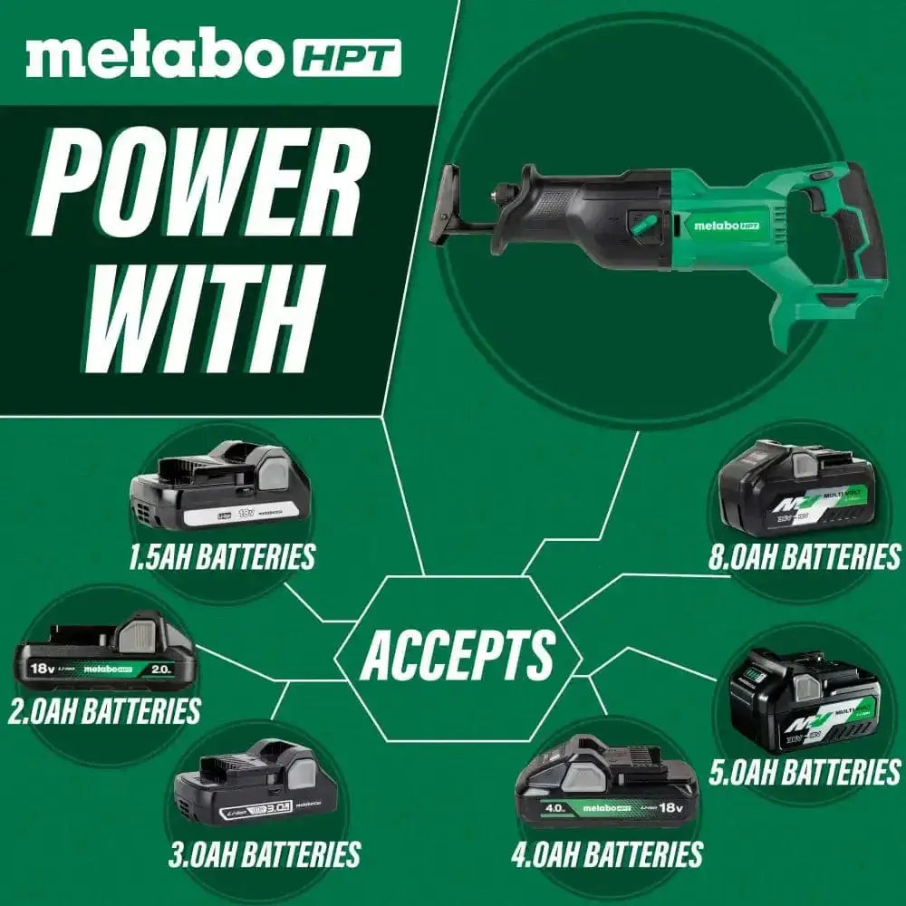 Metabo HPT CR18DBQ4M 18V MultiVolt Cordless Reciprocating Saw (Tool Body Only) - Chief Miller Apparel