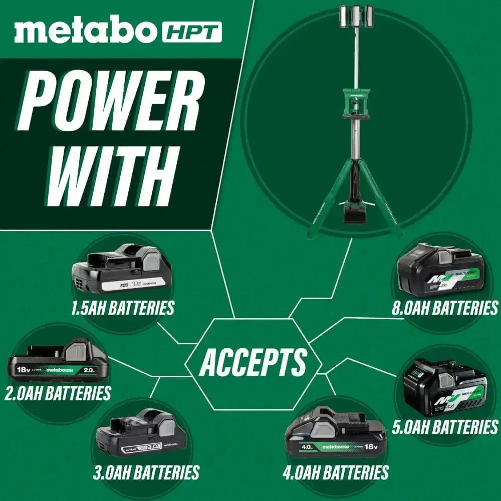 Metabo HPT UB18DGQ4M 18V MultiVolt™ Cordless 4,000 Lumen LED Tripod Site Light - Chief Miller Apparel