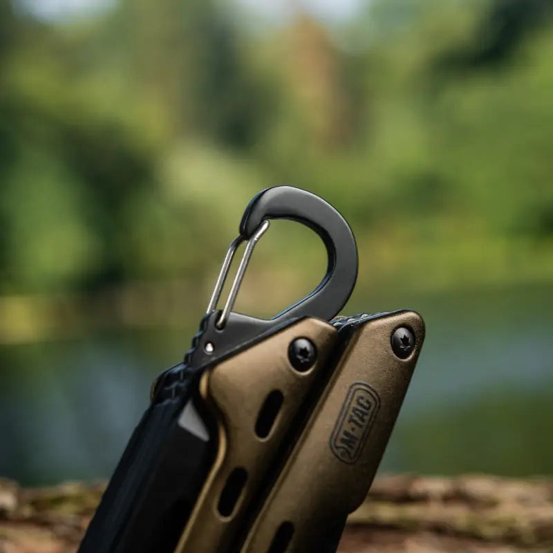 Metal carabiner clip with tan attachment for M-Tac Multitool Type 5 Olive