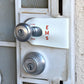 Metal door handle and lock set with EMS label for EMS DoorJamm in three colors