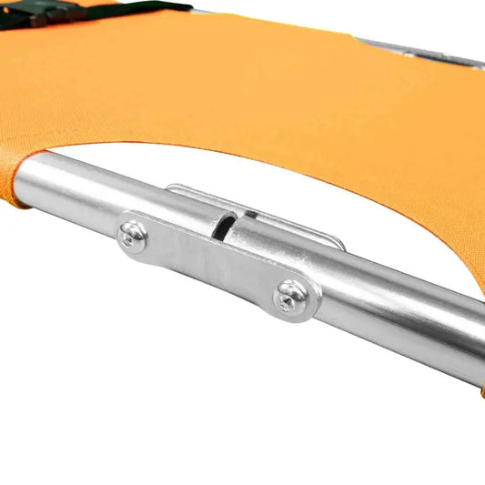 Metal pole with brackets on orange fabric of LINE2design EMS Emergency Folding Stretcher