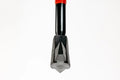 Metal router bit with red collar and V-shaped cutting edge for REAPER composite handle
