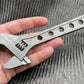 Metal titanium adjustable wrench with oval cutouts on handle, 8 inch - titanium tool