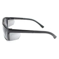 Black wraparound METEL M40 Safety Glasses with gray polycarbonate lenses for stylish protection