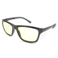 Black-framed Metel M40 Safety Glasses with yellow-tinted polycarbonate lenses