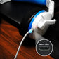 Micro USB charging cable with braided metal, blue accents, and nylon cord versatility