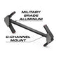 Military-grade aluminum C-channel mount for Feniex Quantum Arrow Board for first responders