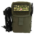Military-style green pouch with REFUGE branding for Bear Minimum 2.0 First Aid Kit in Ranger Green