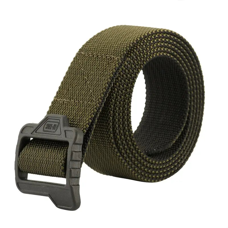 Olive green M-Tac Double Sided Lite Tactical Belt with plastic buckle for versatile use