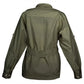 Military-style Safari Jacket for Women in olive green with two buttoned flap pockets