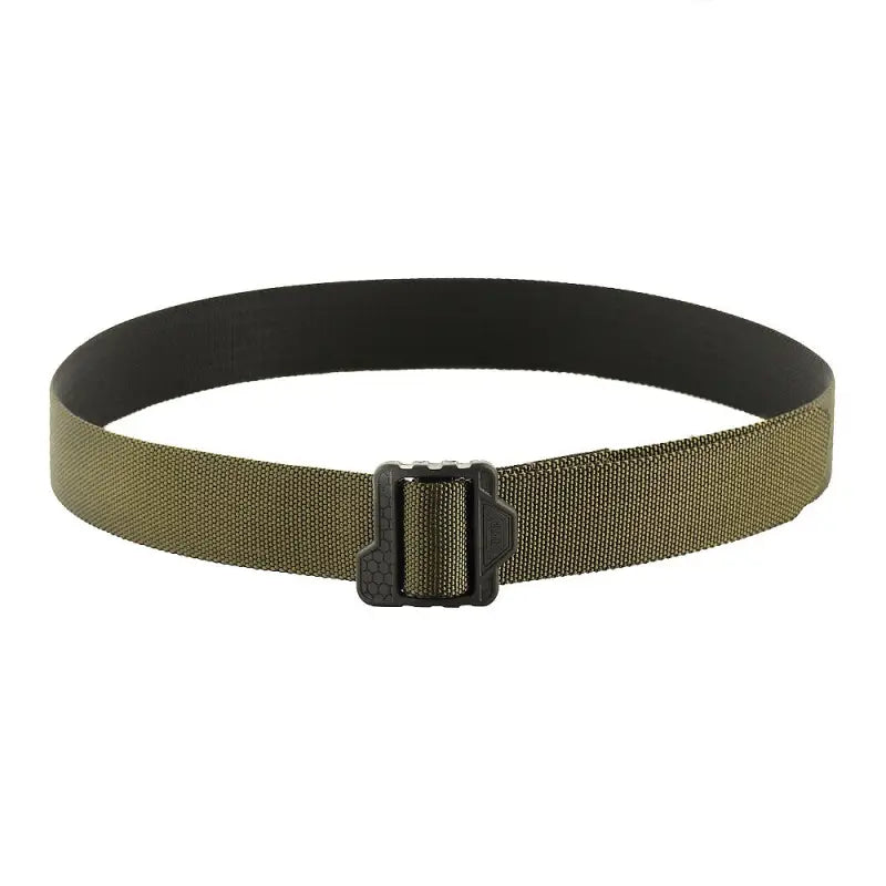 Military-style M-Tac Double Sided Lite Tactical Belt in olive green with black buckle