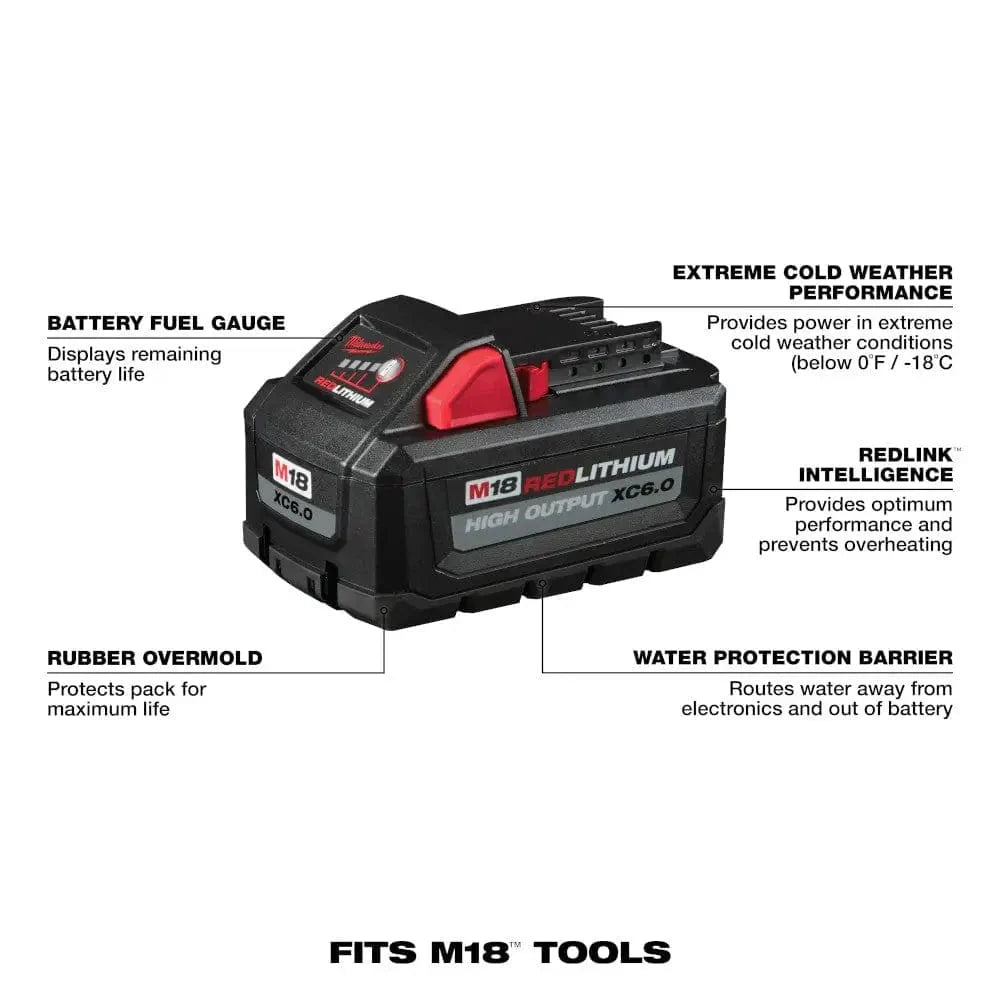 Chief Miller Power Tool Batteries Milwaukee 48-11-1862 M18™ REDLITHIUM™ HIGH OUTPUT™ XC 6.0Ah Battery Pack (2 Piece) Apparel