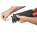 Milwaukee 2821-20 M18 FUEL™ SAWZALL® Recip Saw being held in hands for cutting tasks