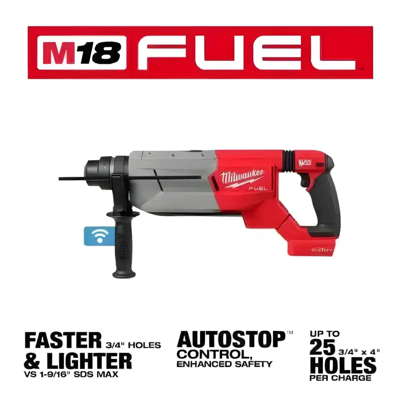 Milwaukee 2916-20 M18 FUEL D-Handle Rotary Hammer with AutoStop and WiFi connectivity