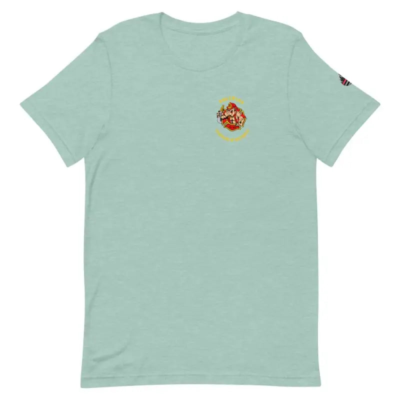 Mint green Engine 19 short-sleeve t-shirt with colorful logo, ideal for heather prism lilac style