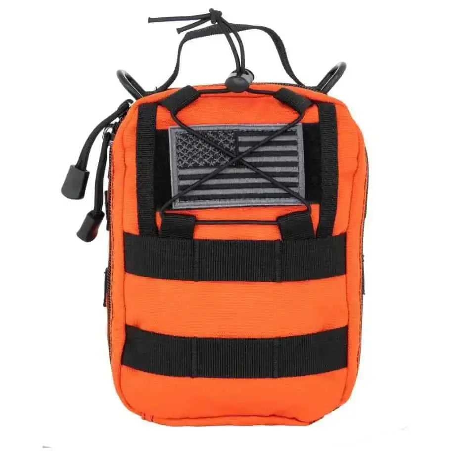 MOLLE Pouch, Emergency Medical, Trauma Bag, Gunshot Bag for First Aid (IFAK), Utility Pouch, includes USA Patch - Orange - Chief Miller Apparel